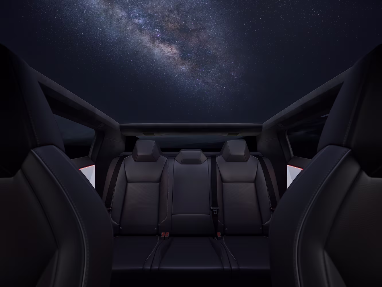 Image of Tesla Cybertruck in motion on rugged terrain with text: “Unlock Referral Bonus Today"