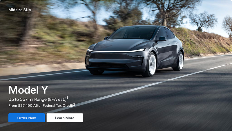 Tesla Model 3 using coupon code for 2025 discount