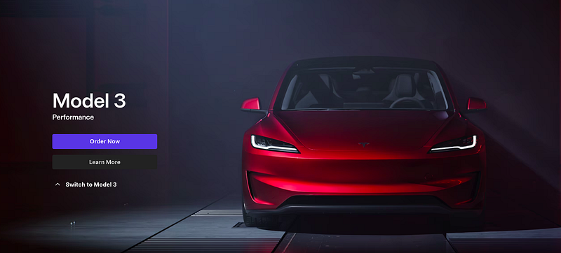 Tesla Model 3 parked with 2025 referral discount applied